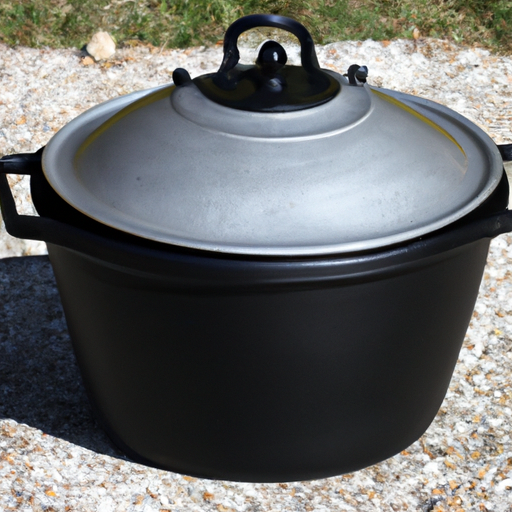 A well-oiled Dutch oven ready for use.